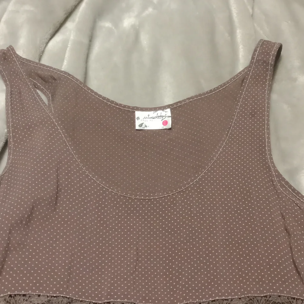 Intimately Free People mini dress Brown/Black Slip Dress - Voile Trapeze - Picture 12 of 16